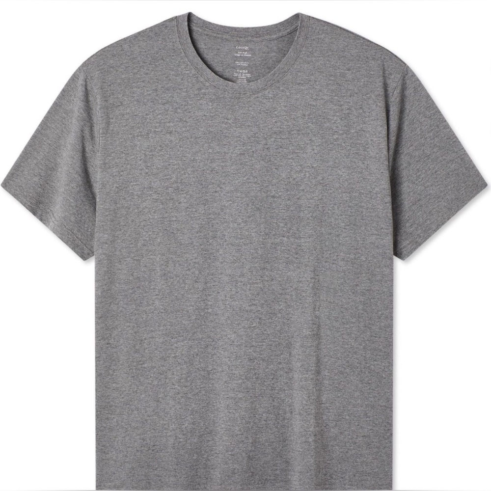 NWOT 3XL Gray Big Men’s Crewneck Short Sleeve Tee Soft Wash 100% Cotton
